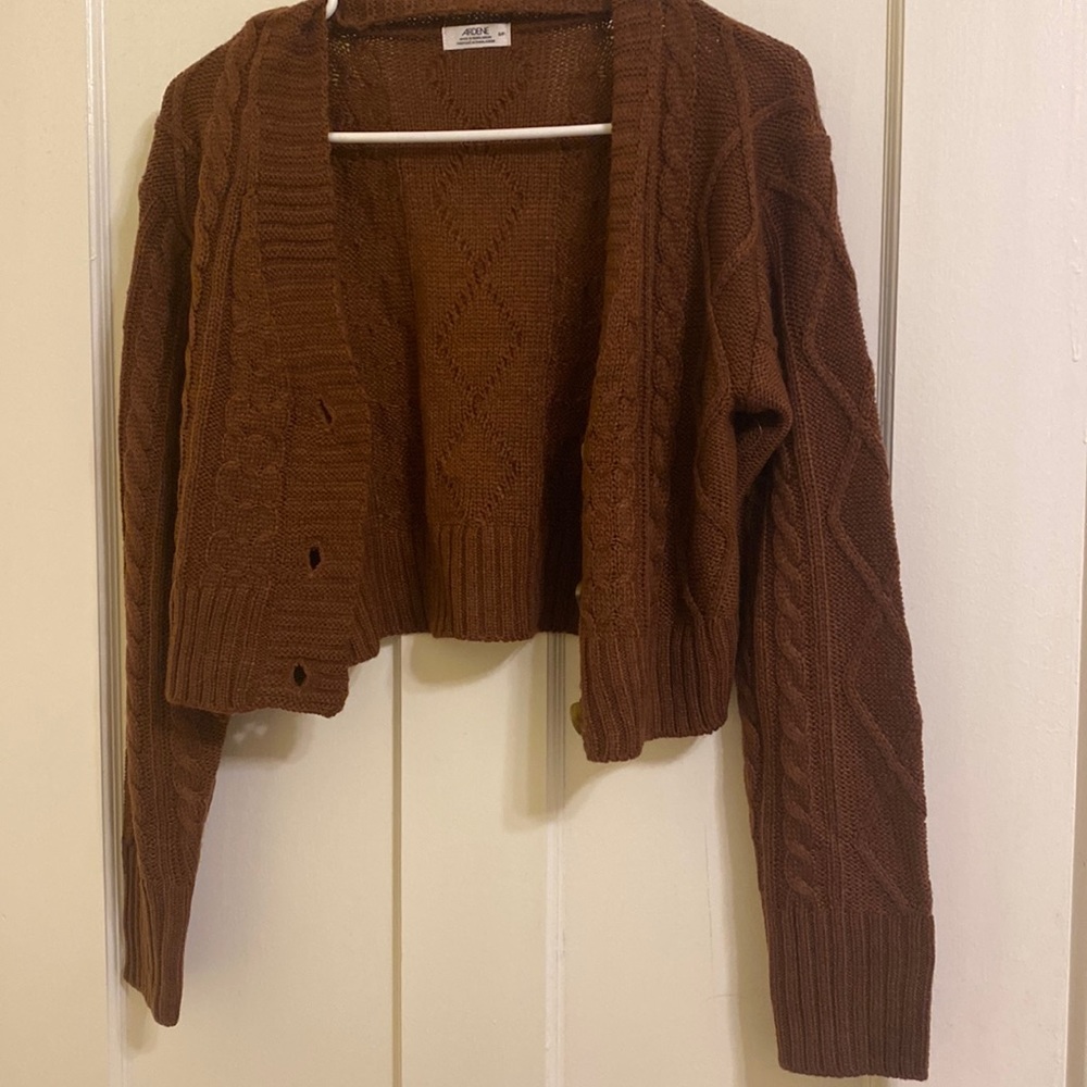 Brown 3 button Cardigan